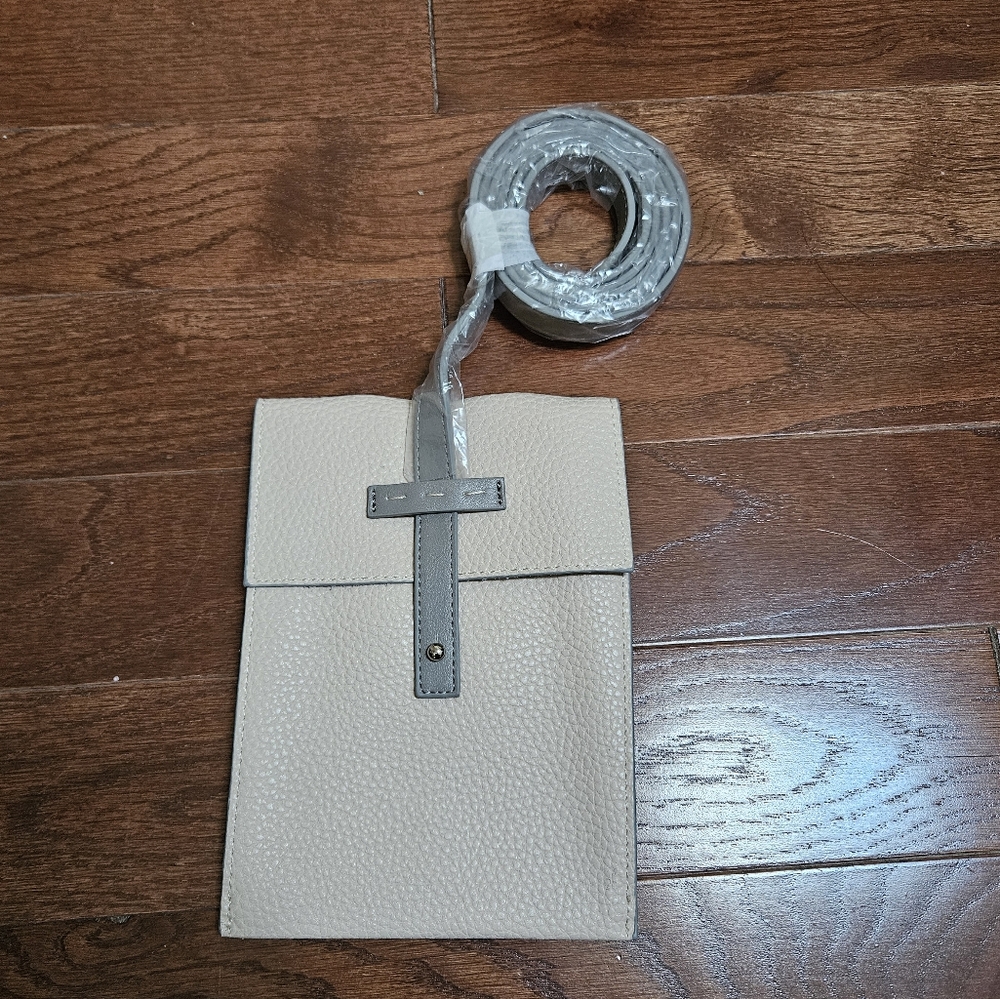 mary kay cream leather clutch